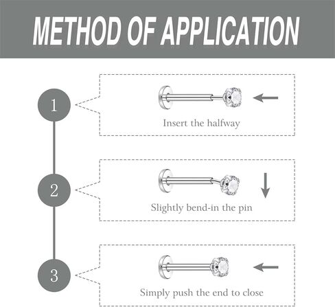 CHARMONLINE 925 الفضة الاسترليني أعلى دفع في أوبال بدون خيوط / تشيكوسلوفاكيا مسمار الظهر المسطح 925 الفضة الغضروف القرط الأنف مسمار الشفاه الدائري حلق اللولب مسمار الزنمة ثقب المجوهرات للنساء الرجال in Kuwait