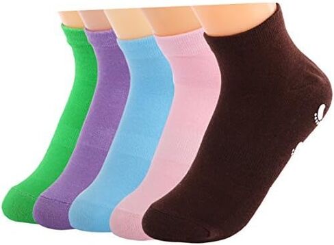 kilofly 5 pairs Non-Skid Soft Cotton Summer Slippers Gripper Socks Value Pack in Kuwait