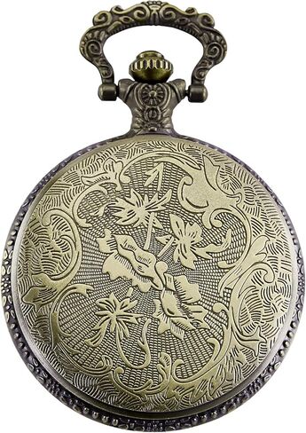 ساعة جيب MORFONG Vintage Steampunk Flower Pattern Fob Quartz Watch للرجال والنساء، زهرة, زهور in Kuwait