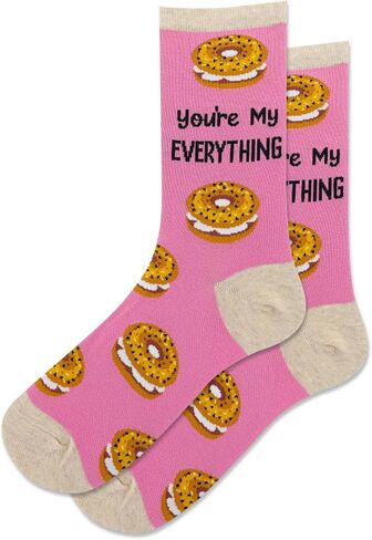 Hot Sox Women's Everything Bagel Socks 1 Pair, Pink, Women's 9-11 Shoe in Saudi Arabia
