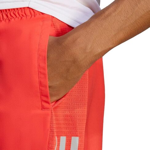 adidas Men's Own The Run Shorts, Bright Red/Reflective Silver, Large in Saudi Arabia