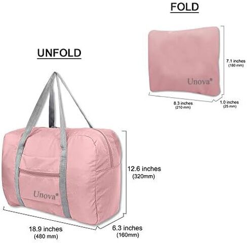 Unova Travel Duffel Bag Light Foldable Nylon Water Resistant Gym Bag Tote Hook onto Luggage in Saudi Arabia