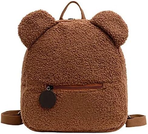 Cute Kawaii Backpack Plush Teddy Bear Bag Fuzzy Pillow For Travel and Everyday use for Boys and Girls (Brown) in Kuwait