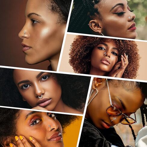 Sllaiss 3 قطع حلقات الأنف الحاجز وهمية 925 الفضة الاسترلينية كليب على CZ الأنف هوب خواتم للنساء الرجال فو الأنف ثقب مجموعة مجوهرات in Kuwait