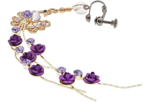 Peacock Pendant Nipple Breast Clamps Clips Nipple Noose Non Piercing Nipple Rings Jewelry Clip on Dangle Earrings for Women Purple in Saudi Arabia