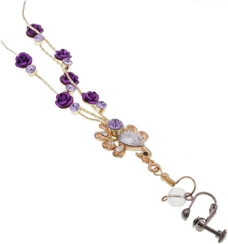 Peacock Pendant Nipple Breast Clamps Clips Nipple Noose Non Piercing Nipple Rings Jewelry Clip on Dangle Earrings for Women Purple in Saudi Arabia
