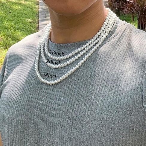 عقد من اللؤلؤ للرجال، عقد من اللؤلؤ الأبيض المستدير للنساء، قلادة من اللؤلؤ هدايا مجوهرات من اللؤلؤ in Kuwait