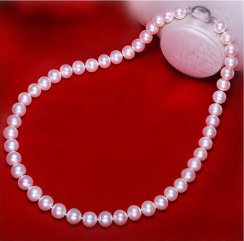 عقد من الفضة الاسترلينية عيار 925 مقاس 7.5-8.5 ملم ايه ايه ايه الاصلي المستزرع في المياه العذبة واللؤلؤ الابيض هدية عيد الام - 18 انش، 7.5 ملم - 8.5 ملم، لؤلؤي، لؤلؤ, 7.5mm-8.5mm, لؤلؤة, لؤلؤة in Kuwait