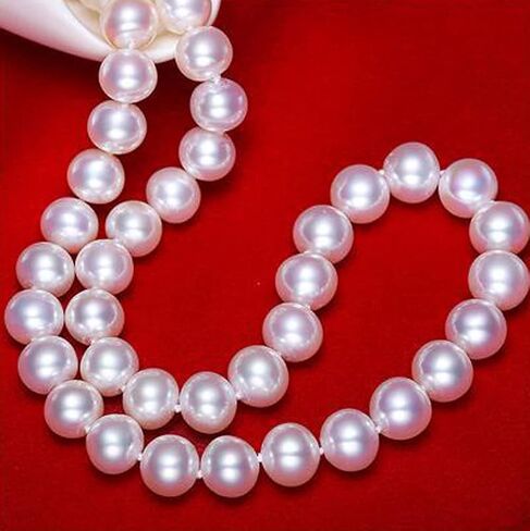 عقد من الفضة الاسترلينية عيار 925 مقاس 7.5-8.5 ملم ايه ايه ايه الاصلي المستزرع في المياه العذبة واللؤلؤ الابيض هدية عيد الام - 18 انش، 7.5 ملم - 8.5 ملم، لؤلؤي، لؤلؤ, 7.5mm-8.5mm, لؤلؤة, لؤلؤة in Kuwait