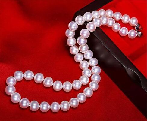 عقد من الفضة الاسترلينية عيار 925 مقاس 7.5-8.5 ملم ايه ايه ايه الاصلي المستزرع في المياه العذبة واللؤلؤ الابيض هدية عيد الام - 18 انش، 7.5 ملم - 8.5 ملم، لؤلؤي، لؤلؤ, 7.5mm-8.5mm, لؤلؤة, لؤلؤة in Kuwait