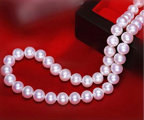 عقد من الفضة الاسترلينية عيار 925 مقاس 7.5-8.5 ملم ايه ايه ايه الاصلي المستزرع في المياه العذبة واللؤلؤ الابيض هدية عيد الام - 18 انش، 7.5 ملم - 8.5 ملم، لؤلؤي، لؤلؤ, 7.5mm-8.5mm, لؤلؤة, لؤلؤة in Kuwait