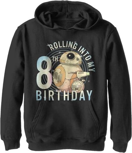 Star Wars Boy's Rolling Into My 8th Birthday Hoodie, Black, Large in Saudi Arabia