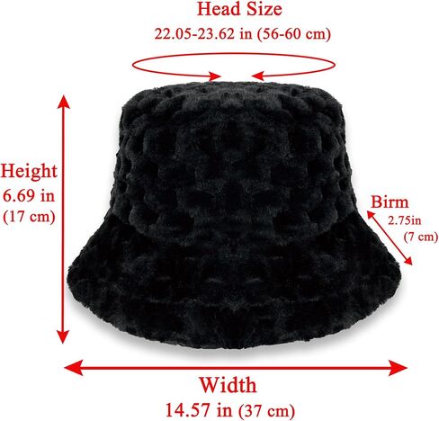 Bucket Hat Womens Faux Fur Warm Winter Plush Bucket Hats Furry Fuzzy Colorful Fisherman Cap Adjustable Girls Outdoor Travel in Saudi Arabia