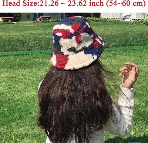 Bucket Hat Womens Faux Fur Warm Winter Plush Bucket Hats Furry Fuzzy Colorful Fisherman Cap Adjustable Girls Outdoor Travel in Saudi Arabia