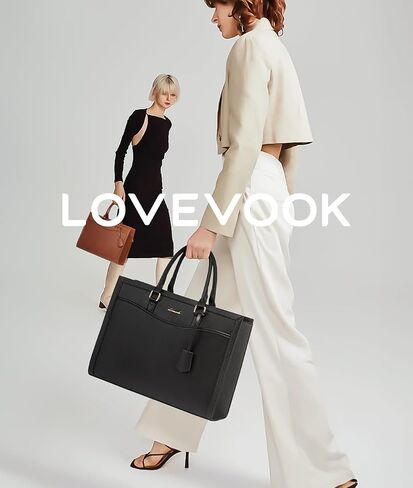 LOVEVOOK حقيبة كمبيوتر محمول للنساء، حقيبة عمل مكتبية تناسب كمبيوتر محمول مقاس 15.6 بوصة، حقيبة يد كبيرة السعة للمعلم in Kuwait