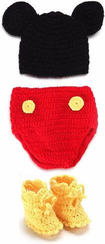 BabyMoon (Set of 3) Baby's Cartoon Crochet Photography Shoot Props Costume (6 Months) in Kuwait