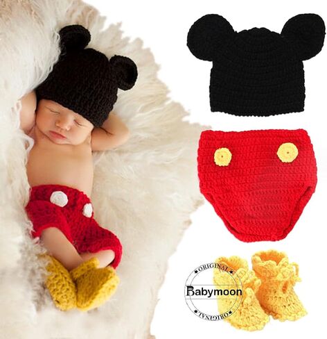 BabyMoon (Set of 3) Baby's Cartoon Crochet Photography Shoot Props Costume (6 Months) in Kuwait
