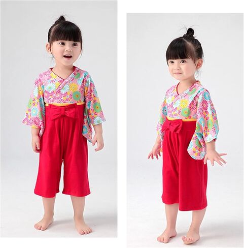 CRFASIBE Infant Jumpsuit Japanese Kimono Outfit Cotton Girls Romper Boys Japanese Style Costume,with 2 Pairs of Socks in Kuwait