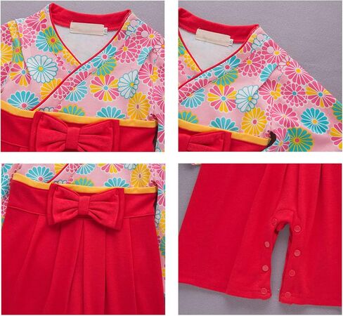 CRFASIBE Infant Jumpsuit Japanese Kimono Outfit Cotton Girls Romper Boys Japanese Style Costume,with 2 Pairs of Socks in Kuwait