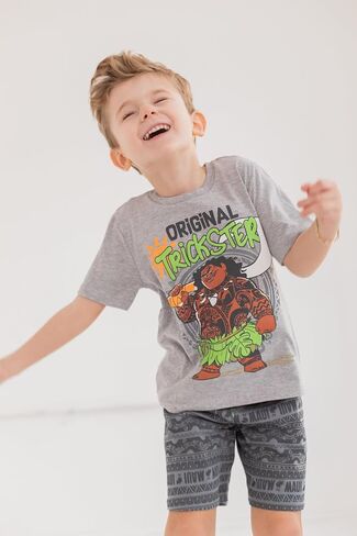 Disney Moana Maui French Terry Graphic T-Shirt and Shorts 3 Piece Outfit Set Infant to Little Kid in Saudi Arabia