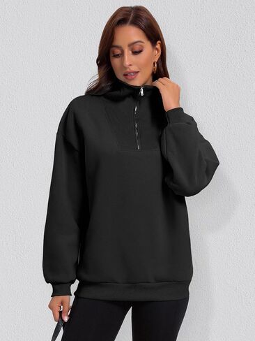 Gentlewarm Oversized Sweatshirt for Women Half Zip Up Hoodies Long Sleeve Quarter Zipper Pullover Fall Y2k Tops 2024 in Kuwait
