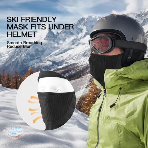 قناع تزلج بالاكلافا من الصوف المقاوم للرياح قناع وجه كامل للرجال والنساء وشاح تزلج شتوي غطاء للتزلج والدراجات النارية وركوب الدراجات in Kuwait