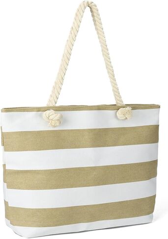 LAVTUG Canvas Tote Bag for Women Waterproof Large Travel Beach Bags with Zipper Reusable Grocery Shopping Bags in Kuwait