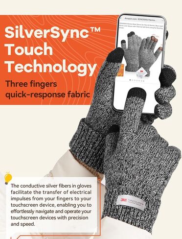 Winter Gloves for Men Women Merino Wool Touch Screen THINSULATE Lining Warm Gloves Thermal Soft Knit for Cold Weather in Saudi Arabia