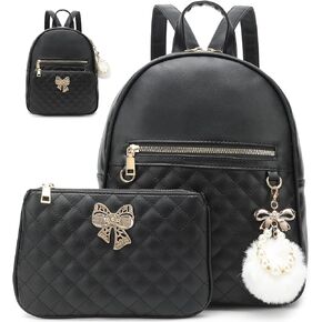 حقيبة ظهر BESYIGA للنساء، حقيبة ظهر جلدية صغيرة للنساء حقيبة سفر كتف بسلسلة مع حقيبة يد قابلة للفصل، قطعتين (أبيض) in Kuwait