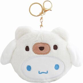 Kawaii Coin Bag, Soft Animals Coin Purse with Zipper, Cute Anime Mini Plush KeyChain Wallet for Crossbag Shoulder Bag Handbag Car Pendants (Kuro)