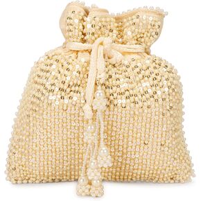 LONGING TO BUY Indian Ethnic Pearls & Sequence Potli Bag for Women, Wedding Potli Bag and For Ethnic Wear Potli Bag
