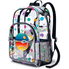 حقيبة ظهر جديدة فائقة الوضوح من Eyehoce للأولاد بنمط العنكبوت مقاس 35.56 سم خفيفة الوزن للأطفال الصغار معتمدة من استاد أكاديمية البطل الشفاف. (عنكبوت اسود) in Kuwait