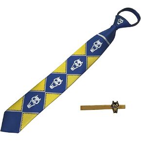 Kira Yoshikage Cosplay Tie + Clip,Killer Queen cosplay Zipper Silk Necktie for Men in Saudi Arabia