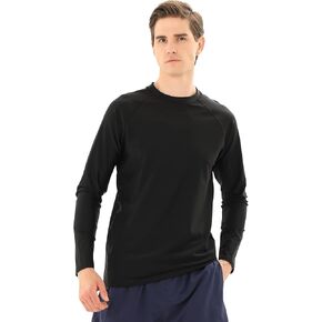 Men's Swim Shirts Rash Guard Long Sleeve UPF 50+ Sun Protection Quick Dry Compression Surf Shirt in Kuwait