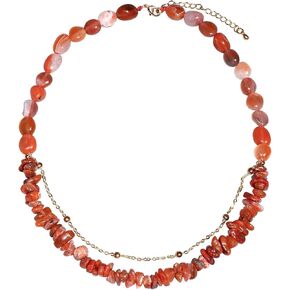 قلادة كريستال بطبقات من Lightock للنساء من العقيق الأحمر وكريستال الشفاء الروحي والأحجار الكريمة وقلادات مجوهرات هدية لها in Kuwait