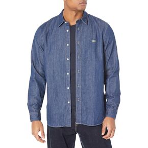 Lacoste Men's Long Sleeve Woven Denim Shirt in Saudi Arabia