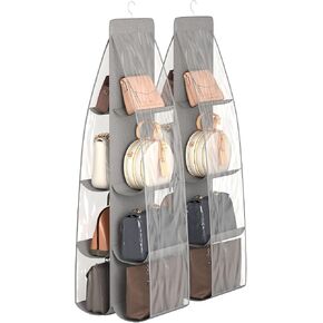 Fixwal Purse Organizer 2 Pack Closet Organizer 8 Pockets Bag Organizer for Closet, Larger Pockets Metal Hooks, Purse Storage Organizer in Saudi Arabia