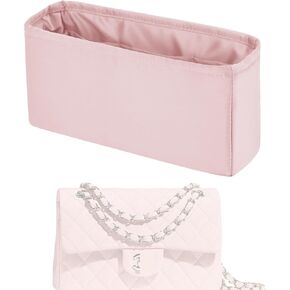 XYJG Purse Handbag Silky Organizer Insert Keep Bag Shape Fits Chanel Classic Flap CF Mini Square 17/20/Small/Medium/Jumbo/Maxi Bags, Luxury Handbag Tote Lightweight Sturdy(CF Small 23,Wine Red)