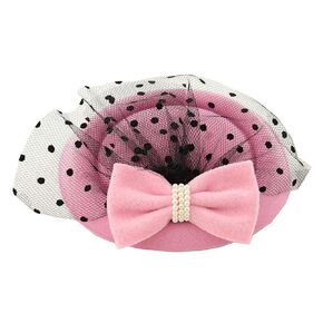 البوب ​​حلمك أنيقة خمر المرأة الفاسناتور قبعة Pillbox كوكتيل الشعر كليب مع Bowknot الحجاب الوردي in Kuwait