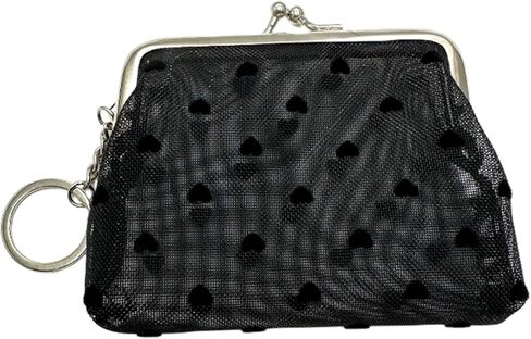 محفظة عملات قماشية من PHILITA للنساء والفتيات، محفظة عملات معدنية عصرية بقفل قبلة، مقاس 3.5 طول × 2.7 عرض (أحمر وردي) in Kuwait