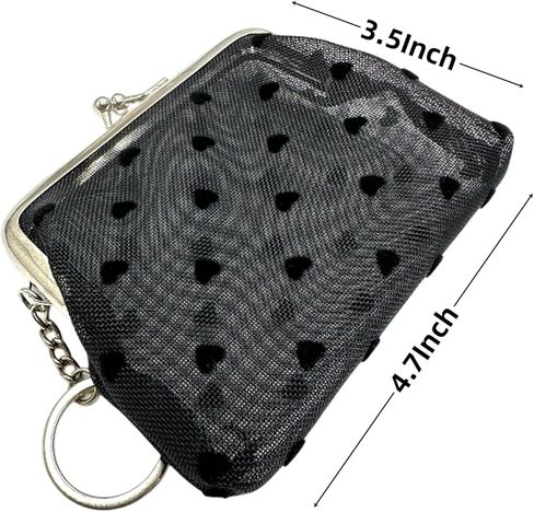 محفظة عملات قماشية من PHILITA للنساء والفتيات، محفظة عملات معدنية عصرية بقفل قبلة، مقاس 3.5 طول × 2.7 عرض (أحمر وردي) in Kuwait