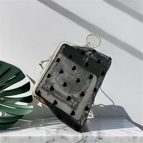 محفظة عملات قماشية من PHILITA للنساء والفتيات، محفظة عملات معدنية عصرية بقفل قبلة، مقاس 3.5 طول × 2.7 عرض (أحمر وردي) in Kuwait