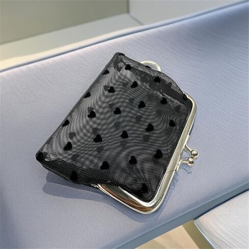 محفظة عملات قماشية من PHILITA للنساء والفتيات، محفظة عملات معدنية عصرية بقفل قبلة، مقاس 3.5 طول × 2.7 عرض (أحمر وردي) in Kuwait