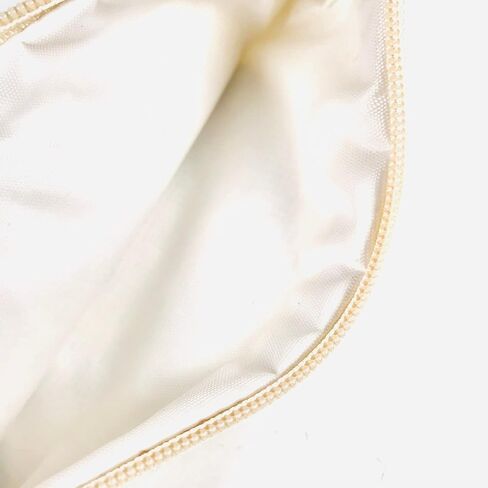 كارينزلاين هاند ميد شنطة يد صغيرة من قماش الجوت بتصميم عين الحسد، شنطة شاطئ بلون اوف وايت، شنطة هدايا بسحاب مع شرابة، لون اوف وايت، مقاس S in Kuwait