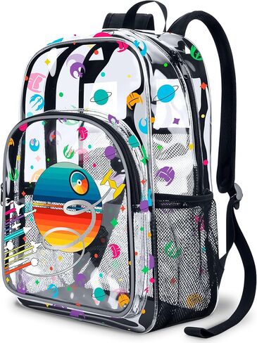 حقيبة ظهر جديدة فائقة الوضوح من Eyehoce للأولاد بنمط العنكبوت مقاس 35.56 سم خفيفة الوزن للأطفال الصغار معتمدة من استاد أكاديمية البطل الشفاف. (عنكبوت اسود) in Kuwait