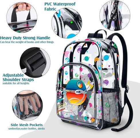 حقيبة ظهر جديدة فائقة الوضوح من Eyehoce للأولاد بنمط العنكبوت مقاس 35.56 سم خفيفة الوزن للأطفال الصغار معتمدة من استاد أكاديمية البطل الشفاف. (عنكبوت اسود) in Kuwait