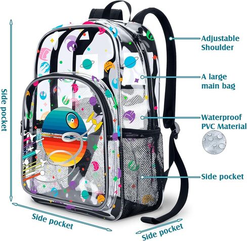 حقيبة ظهر جديدة فائقة الوضوح من Eyehoce للأولاد بنمط العنكبوت مقاس 35.56 سم خفيفة الوزن للأطفال الصغار معتمدة من استاد أكاديمية البطل الشفاف. (عنكبوت اسود) in Kuwait