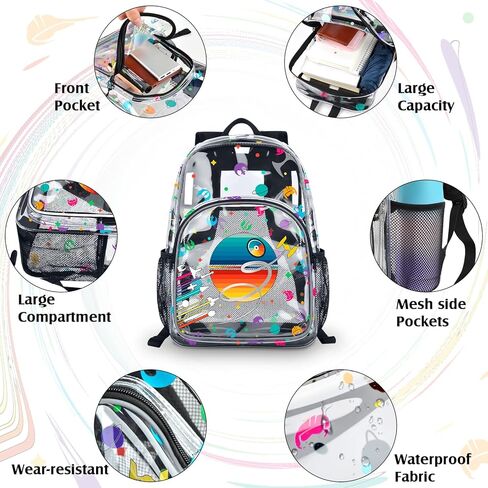 حقيبة ظهر جديدة فائقة الوضوح من Eyehoce للأولاد بنمط العنكبوت مقاس 35.56 سم خفيفة الوزن للأطفال الصغار معتمدة من استاد أكاديمية البطل الشفاف. (عنكبوت اسود) in Kuwait