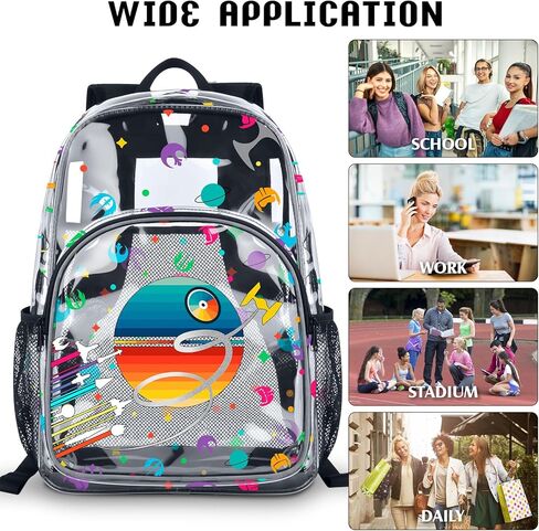 حقيبة ظهر جديدة فائقة الوضوح من Eyehoce للأولاد بنمط العنكبوت مقاس 35.56 سم خفيفة الوزن للأطفال الصغار معتمدة من استاد أكاديمية البطل الشفاف. (عنكبوت اسود) in Kuwait