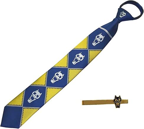 Kira Yoshikage Cosplay Tie + Clip,Killer Queen cosplay Zipper Silk Necktie for Men in Saudi Arabia